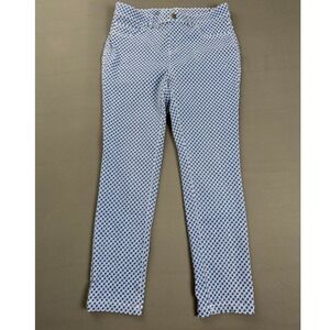 Rafaella‎ Comfort Diamond Print Pants Blue White Casual Size 10
